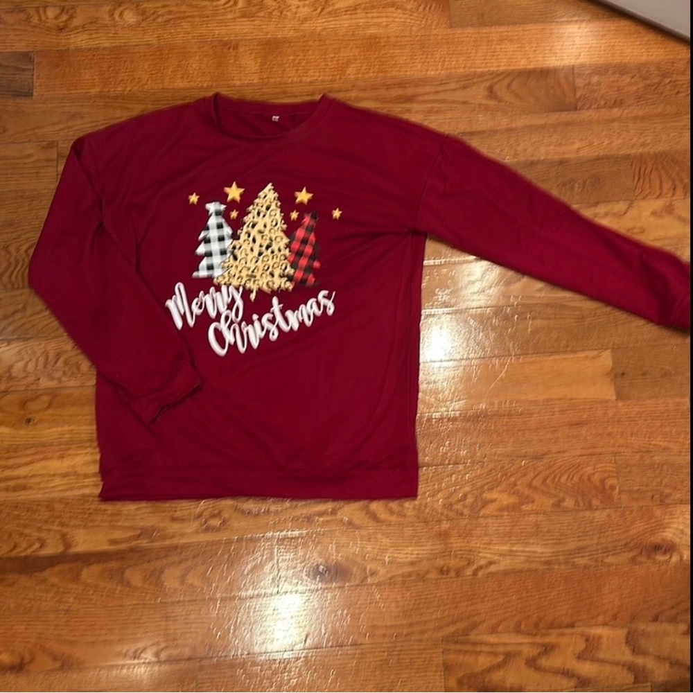 Red Christmas Tree Graphic Sweatshirt